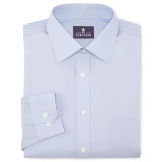 Stafford Easy Care Cotton Broadcloth Dress Shirt, Blue, Mens