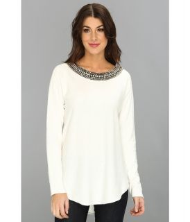 MICHAEL Michael Kors L/S High Low Hem Sweater Womens Sweater (White)