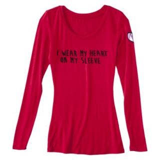 Juniors Studded Heart Graphic Tee   Red S(3 5)