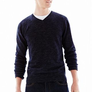 ARIZONA V Neck Cotton Sweater, Navy, Mens