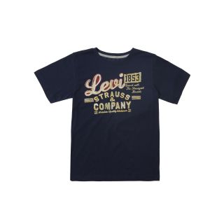 Levis Cursive Graphic Short Sleeve Tee   Boys 8 20, Navy, Boys