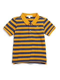 Burberry Toddlers Striped Pique Polo Shirt   Orange