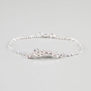 Rhinestone Love Anklet Silver One Size For Women 220255140