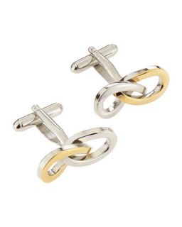 Two Tone Infinity Knot Cuff Links