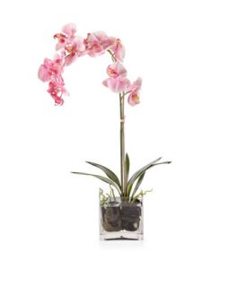 Faux Floral Phaleonopsis Orchid Arrangement, Pink