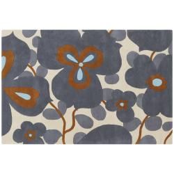 Hand tufted Ivory Floral New Zealand Wool Rug (5 X 76)