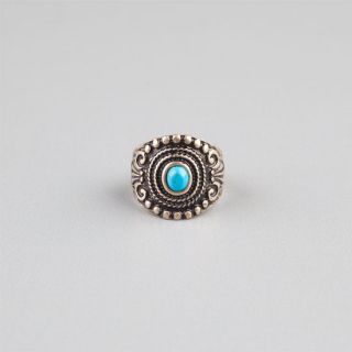 Turquoise Stone Oval Ring Gold In Sizes One Size, 7, 8 For Women 2396