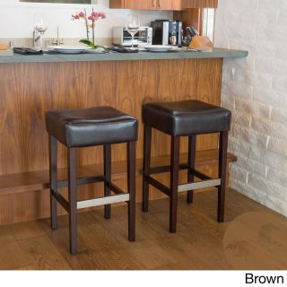Christopher Knight Home Tate Backless Leather Bar Stool (set Of 2) (Bonded leather, woodColor options Black, brown, Ivory or hazelnutFeatures Black or espresso stained legsCurved seat for ample comfortPerfect for your kitchen counter or barSome assembly