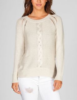 Womens Cable Knit Sweater Cream In Sizes Medium, Small, Large For