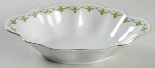 Habsburg Carmen 10 Oval Vegetable Bowl, Fine China Dinnerware   Green Leaf Desi
