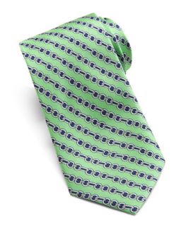 Chain Link Silk Tie, Green