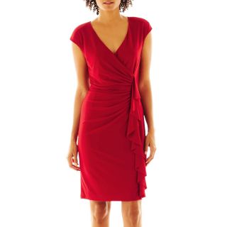 American Living Cascading Ruffled Dress, Red