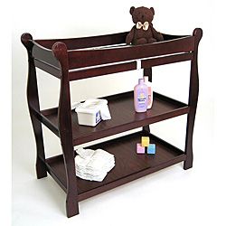 Sleigh style Cherry Changing Table