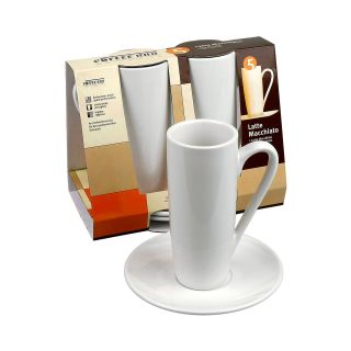 Konitz Coffee Bar 4 pc. Latte Macchiato Cup and Saucer Set