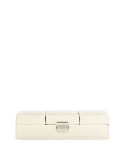 Meryl Ostrich Embossed Jewelry Box, White