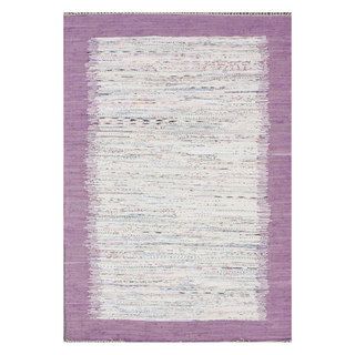 Nuloom Handmade Mona Kilim Flatweave Lavender Rug (5 X 8) (IvoryPattern AbstractTip We recommend the use of a non skid pad to keep the rug in place on smooth surfaces.All rug sizes are approximate. Due to the difference of monitor colors, some rug color