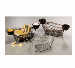 American Metalcraft 9 in Oblong Wire Basket, Black