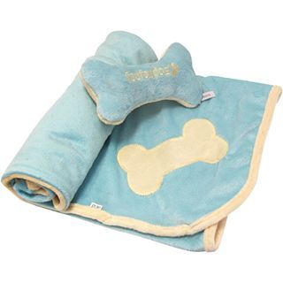 FouFou Dog Puppy Blanket Set, Aqua