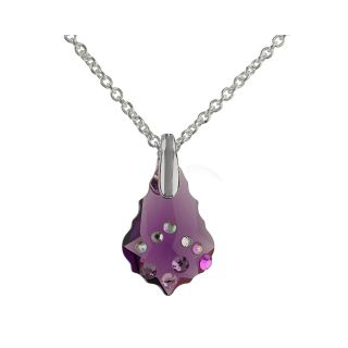Bridge Jewelry Purple Crystal Baroque Pendant