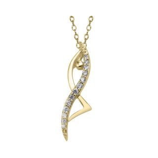 Bridge Jewelry Cubic Ziconia Dancer Necklace 14K Plated