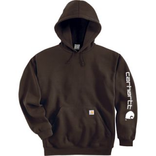 Carhartt Midweight Hooded Logo Sweatshirt   Dark Brown, 2XL, Model# K288