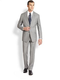 Armani Collezioni Two Button Wool Suit   Light Grey