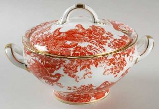 Royal Crown Derby Red Aves (Older, Discontinued 1997) Sauce Boat & Lid, Fine Chi