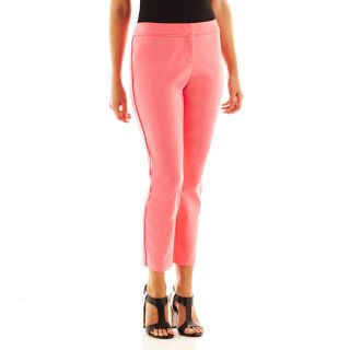 Worthington Piped Slim Ankle Pants   Petite, Pink, Womens