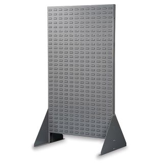 Akro Mils Two Sided Mobile Bin Racks With Louvered Panels   36X20x60   Gray