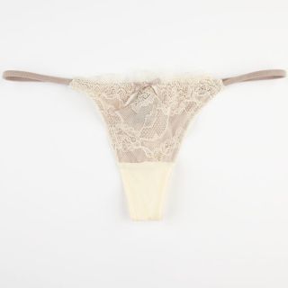 2 Tone Lace Overlay Thong Ivory In Sizes Small, Large, Medium For Women 2349421