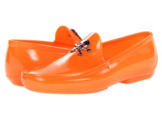 Vivienne Westwood MAN Plastic Moccasin with Skull Mens Slip on Shoes (Orange)
