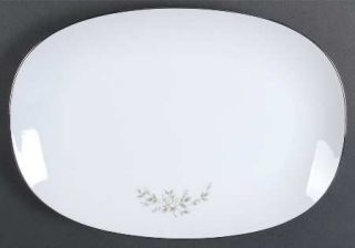 Noritake Marietta 15 Oval Serving Platter, Fine China Dinnerware   White Roses