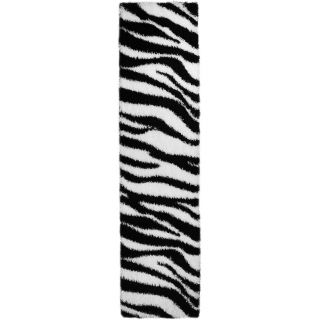 Chic Luxurious Soft Shag Zebra Runner Rug (18 X 610)