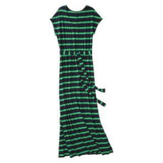 Merona Womens Knit V Neck T Shirt Maxi Dress   Xavier Navy/Mahal Green   L