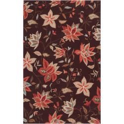 Hand hooked Brown Bunt Rug (5 X 8)