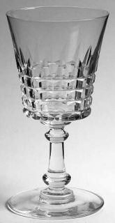 Val St Lambert Esneux Clear Water Goblet   Cut Vertical & Horizontal Design On B