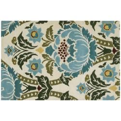 Amy Butler Hand tufted Ivory Floral New Zealand Wool Rug (5 X 76)