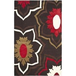 Handmade Memories Brown New Zealand Wool Rug (76 X 96)