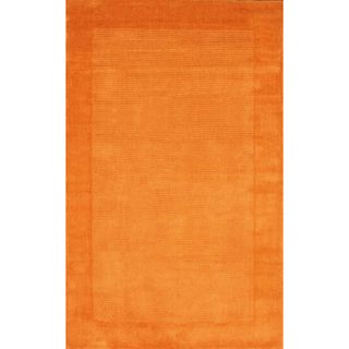 Nuloom Handmade Solid Tone On Tone Border Orange Rug (7 6 X 9 6)