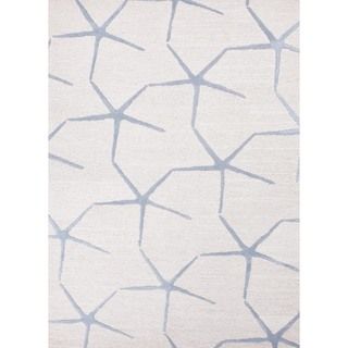 Transitional Ivory/ White Wool/ Silk Tufted Rug (2 X 3)