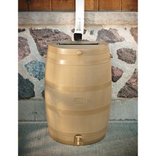 Home Gardener Flat Back Rain Barrel   Tan, 50 Gallon Capacity, Model# 5510 