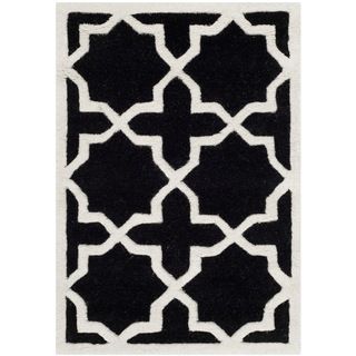 Safavieh Handmade Moroccan Chatham Black/ Ivory Wool Geometric Rug (23 X 5)