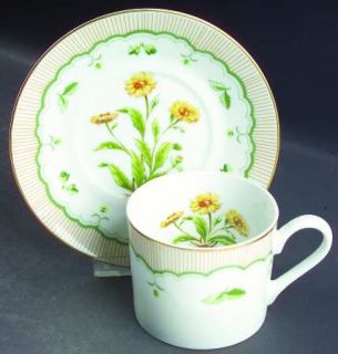 Georges Briard Victorian Gardens Flat Cup & Saucer Set, Fine China Dinnerware  