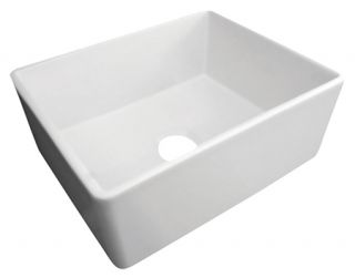 Alfi Brand AB505W Kitchen Sink, 26 Contemporary Single Bowl Smooth Fireclay Farmhouse White