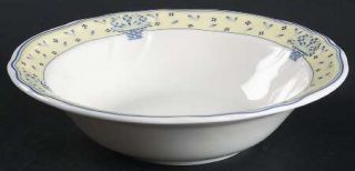Epoch Blue Baskets Rim Cereal Bowl, Fine China Dinnerware   Blue Baskets/Flowers