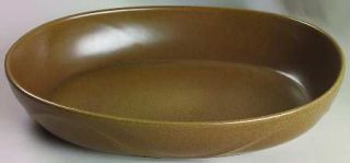 Dansk Origami Sandstone Oval Baker, Fine China Dinnerware   Brown, Embossed Wavy