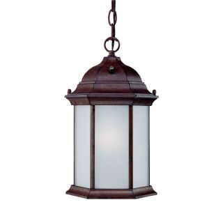 Craftsman Energy Star Collection Hanging Lantern 1 light Outdoor Burled Walnut Aluminum Light Fixture