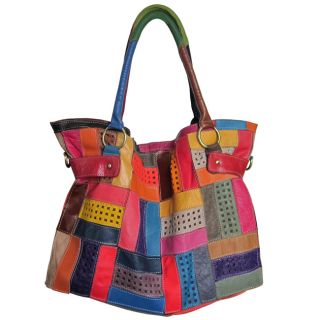 Amerileather Rainbow Mazy Leathertote Bag