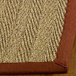 Handwoven Sisal Natural/red Seagrass Runner Rug (26 X 6)
