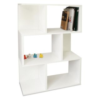 Way Basics Madison Bookcase and Room Divider   White   PS 3S 1 WE